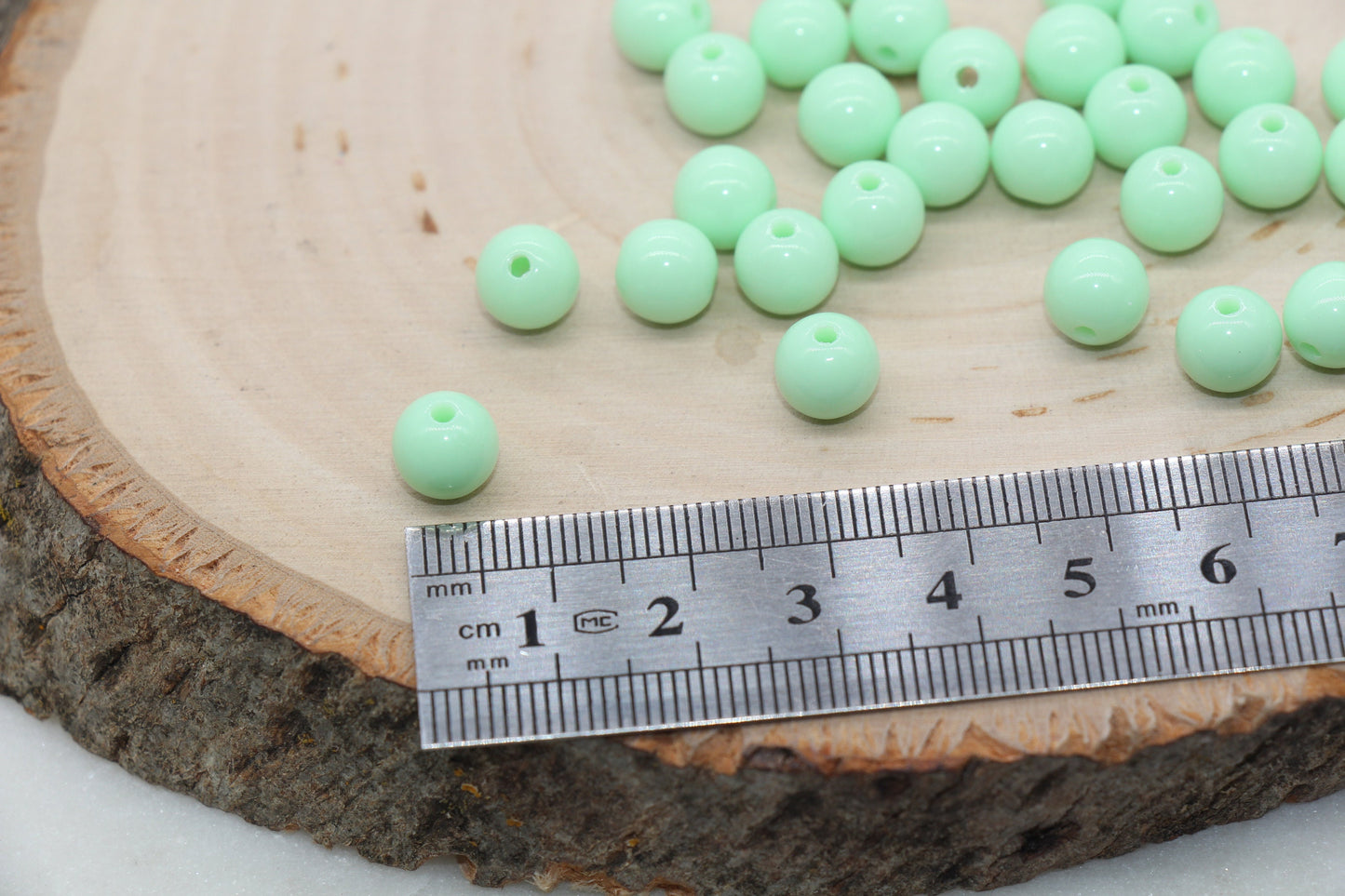 8mm Mint Green Round Gumball Beads, Mint Acrylic Loose Beads, Bubblegum Beads, Chunky Beads, Smooth Round Beads, Jewelry Making Beads #313