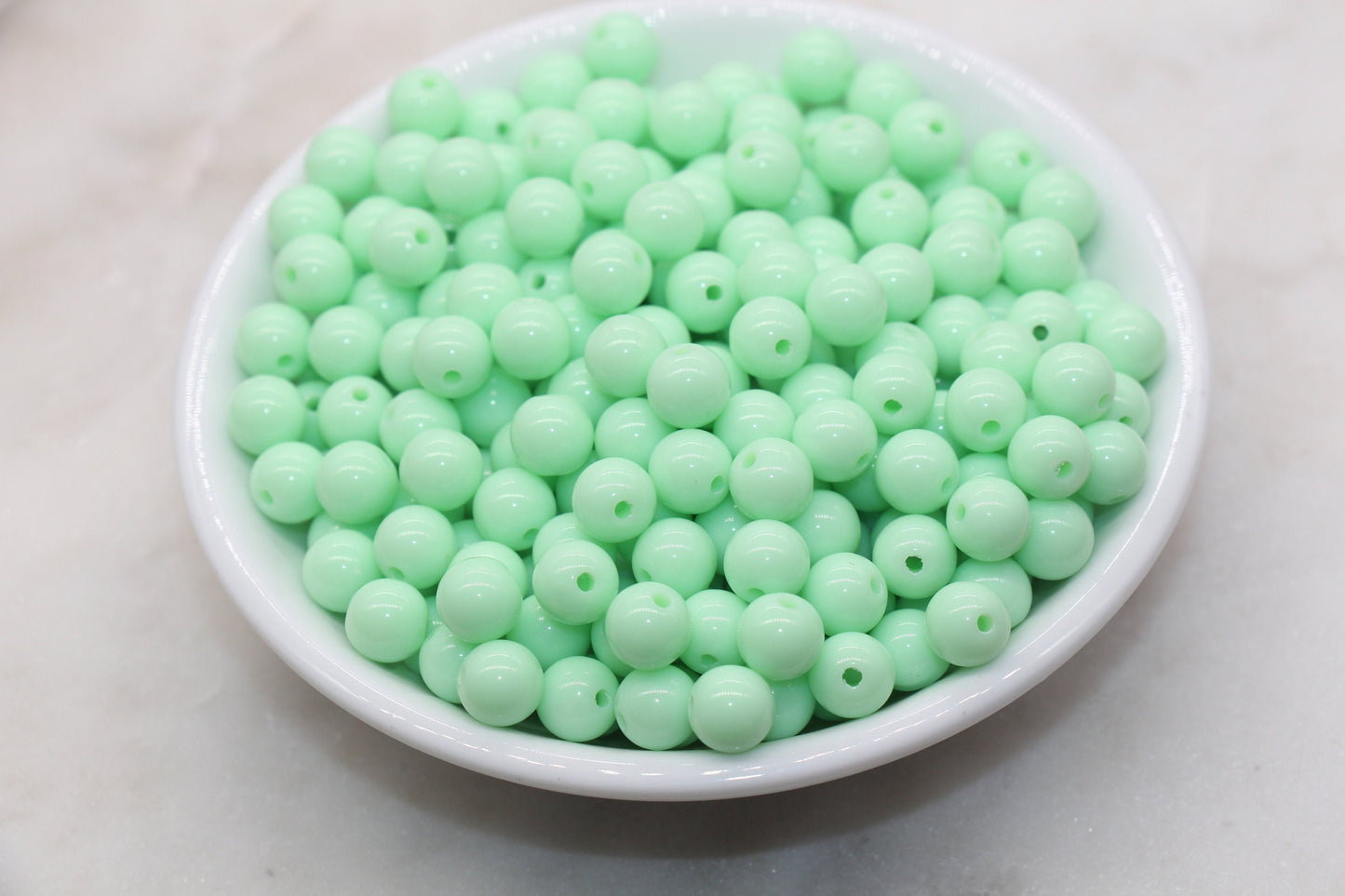8mm Mint Green Round Gumball Beads, Mint Acrylic Loose Beads, Bubblegum Beads, Chunky Beads, Smooth Round Beads, Jewelry Making Beads #313