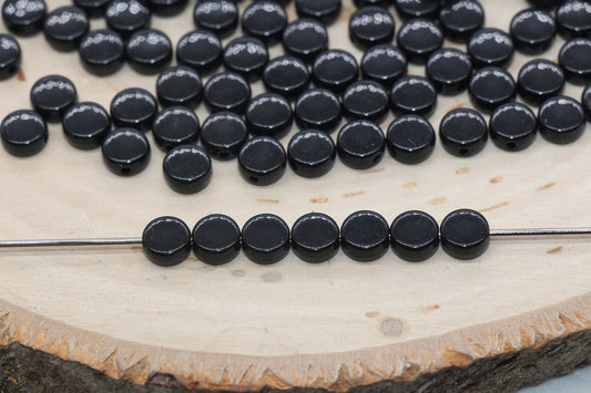 Black Round Beads, Acrylic Round Beads, Acrylic Spacer Beads, Black Round Beads, Acrylic Blank Round Beads, Size 7mm #3169