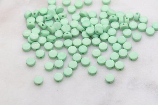 Mint Round Beads, Acrylic Round Beads, Acrylic Spacer Beads, Mint Round Beads, Acrylic Blank Round Beads, Size 7mm #3172