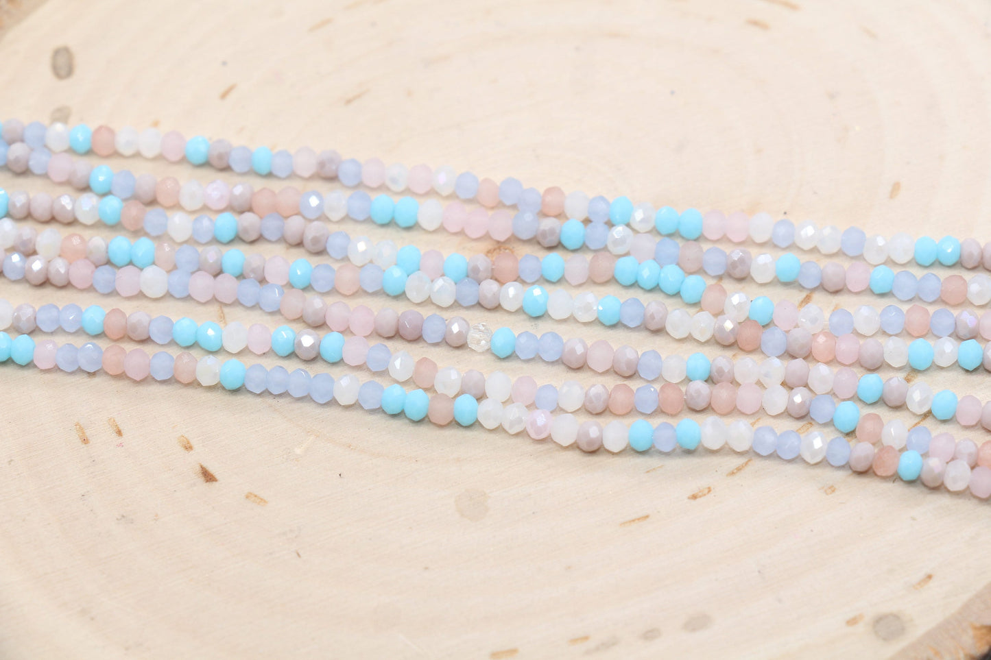 blue 3 mm (6/0) glass seed beads mix, rocaille rounds