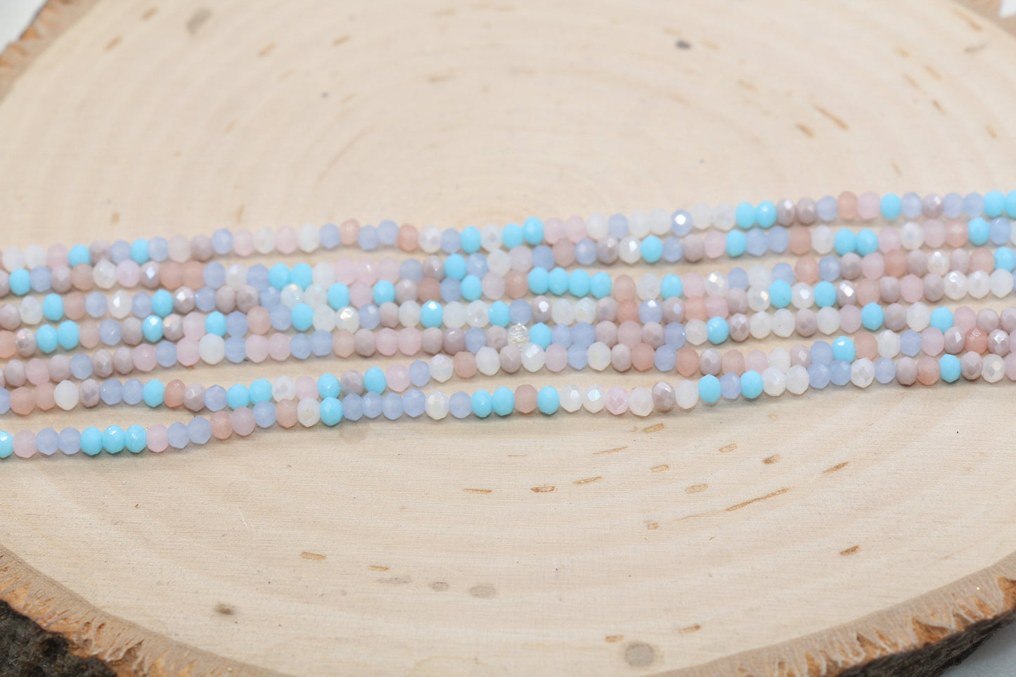blue 3 mm (6/0) glass seed beads mix, rocaille rounds