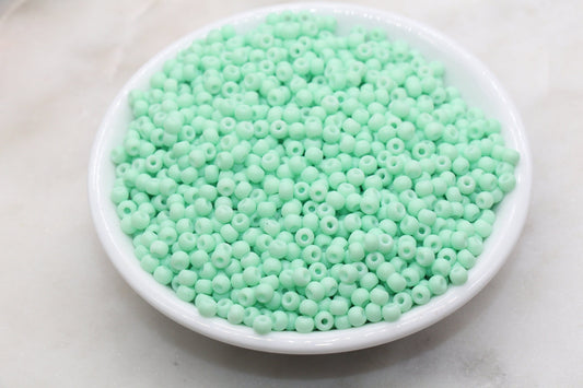 4mm mint green opaque 6/0 glass seed beads for bracelets and jewelry making