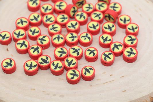 Spider Polymer Clay Beads, Halloween Bat Clay Beads, Jewelry Beads, Bead for Bracelet #512