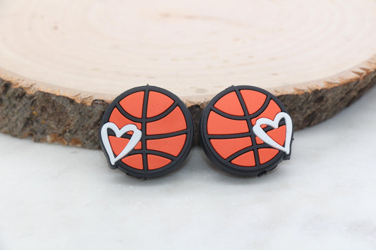 Basketball PVC Focal Beads, Sports Ball Beads, Chunky Beads, Beadable Pen Beads #567
