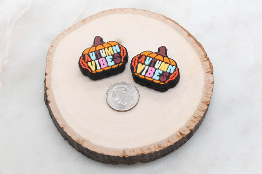 Autumn Vibes Silicone Focal Beads, Fall Pumpkin Silicone Beads, Silicone Loose Beads, Fall Focal Beads #589