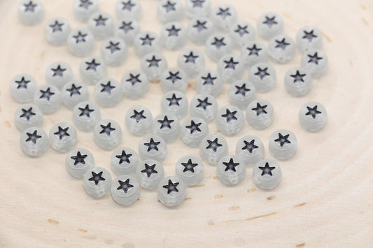 glow in dark star beads for jewelry making and craft projects.