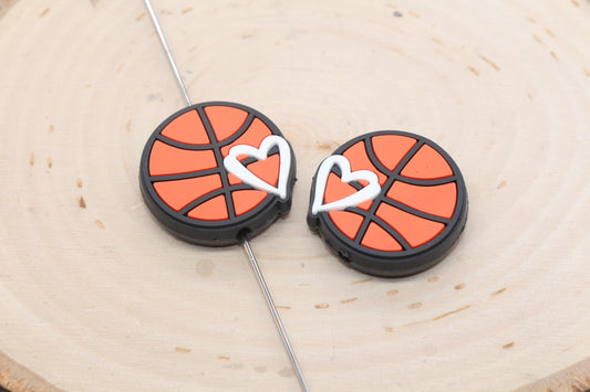 Basketball PVC Focal Beads, Sports Ball Beads, Chunky Beads, Beadable Pen Beads #567