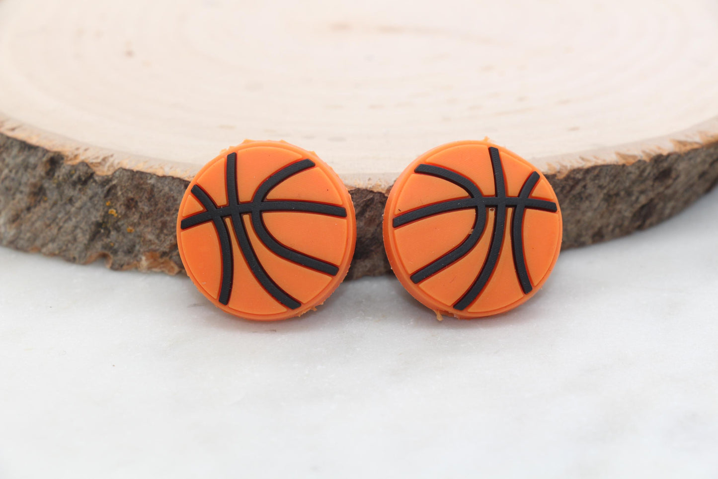 Basketball PVC Focal Beads, Sports Ball Beads, Chunky Beads, Beadable Pen Beads #573