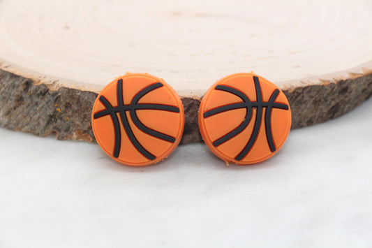 Basketball PVC Focal Beads, Sports Ball Beads, Chunky Beads, Beadable Pen Beads #573