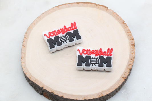 Volleyball Mom PVC Focal Beads, Sports Ball Beads, Chunky Beads, Beadable Pen Beads #576