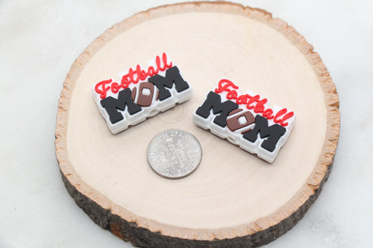 Football Mom PVC Focal Beads, Sports Ball Beads, Chunky Beads, Beadable Pen Beads #578