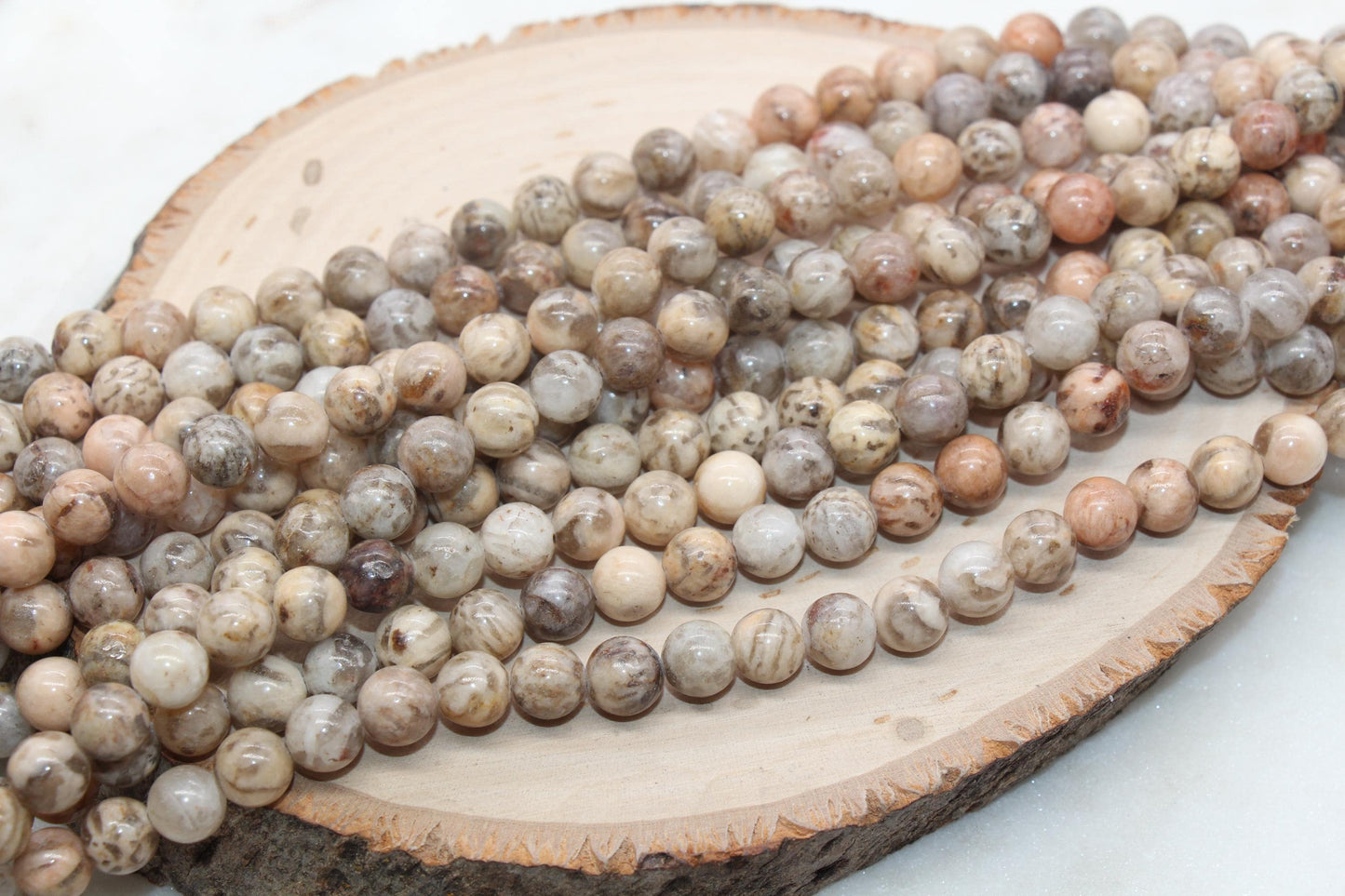 8mm Feldspar Beads, Feldspar Gemstone Round Beads, Full Strand 15inch, #275