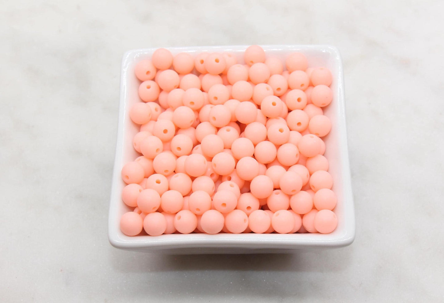 8mm Matte Peach Pink Round Beads, Acrylic Gumball Bead, Frosted Peach Round Spacer Beads, Bubblegum Beads, Plastic Round Bead #215