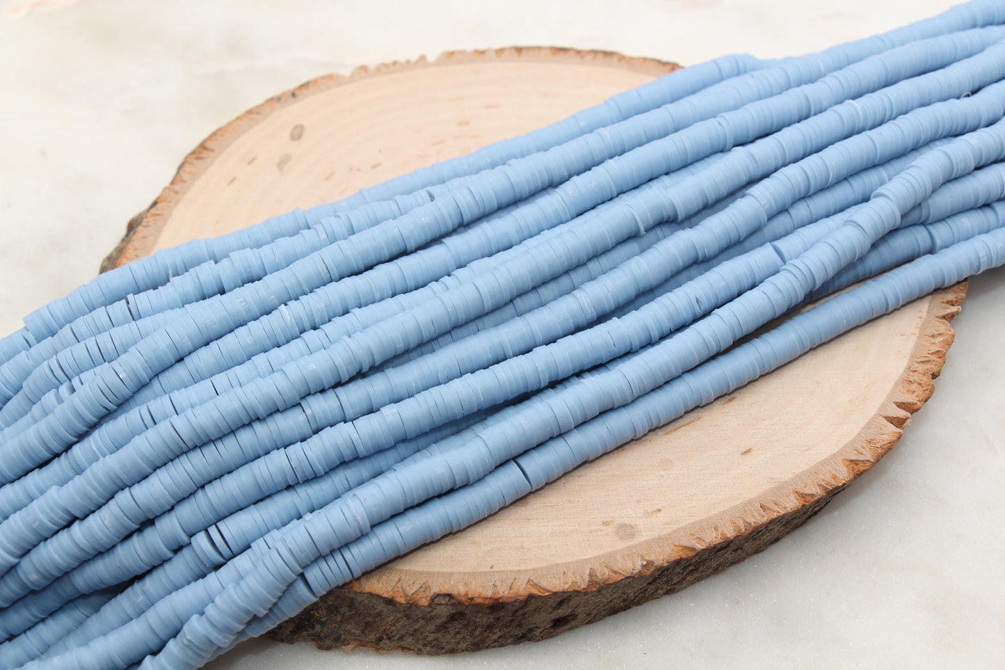 6mm Dusty Blue Heishi Beads, Heishi Bracelet Beads, Polymer Clay Disc Beads, African Disc Beads, Vinyl Heishi, Full Strand #677