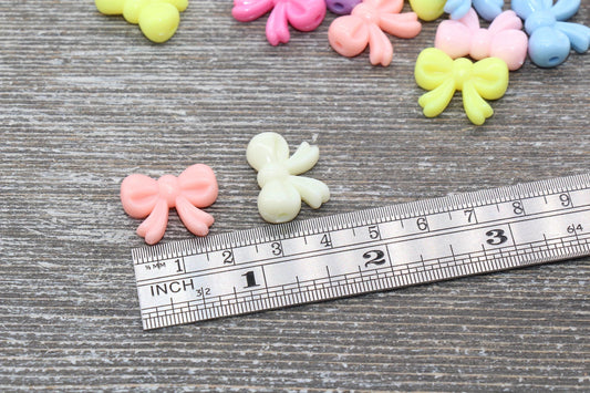 Bow Beads, Plastic Bow Beads, Colorful Acrylic Bow Beads, Beads for Bracelet, Chunky Beads