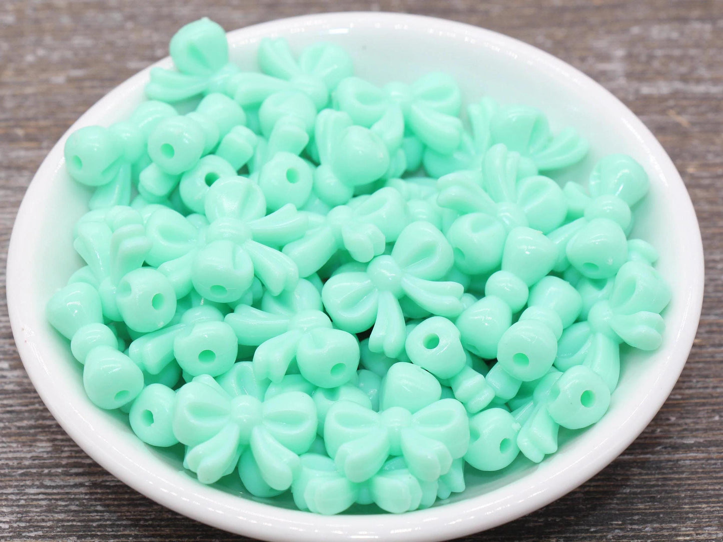 Bow Beads, Plastic Bow Beads, Colorful Acrylic Bow Beads, Beads for Bracelet, Chunky Beads
