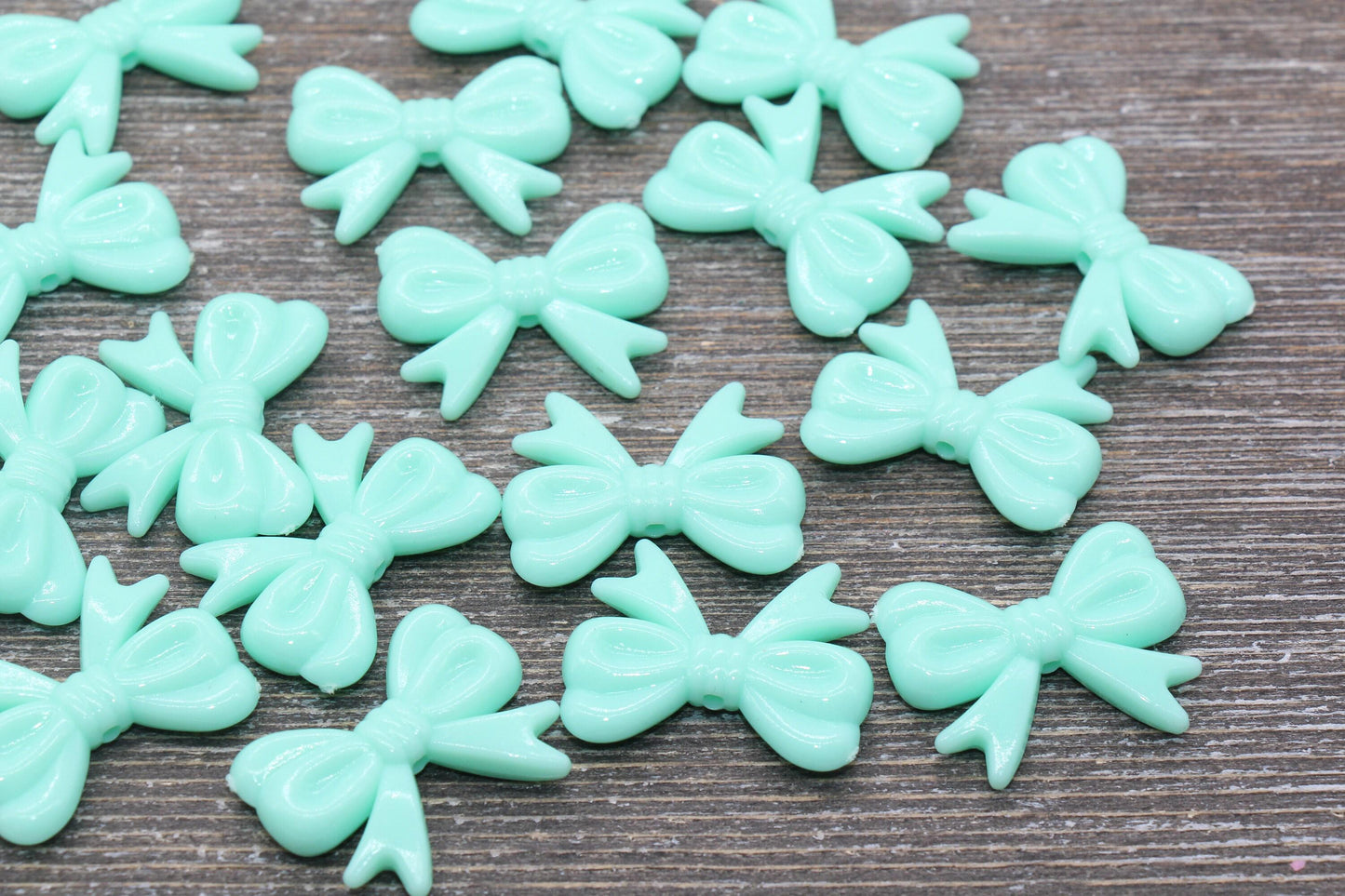 Bow Beads, Plastic Bow Beads, Pastel Bow Beads, Chunky Bow Beads, Beads for Bracelet