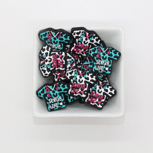 Scrub Life Focal Beads, Nurse Scrub Beads, Medical Uniform Focal Beads, Silicone Beads, Beads for Pens #640