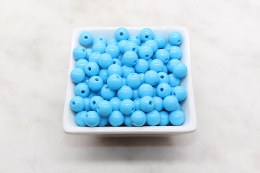 10mm Blue Beads, Acrylic Round Loose Beads, Bubblegum Beads, Chunky Beads, Beads for Bracelet #222