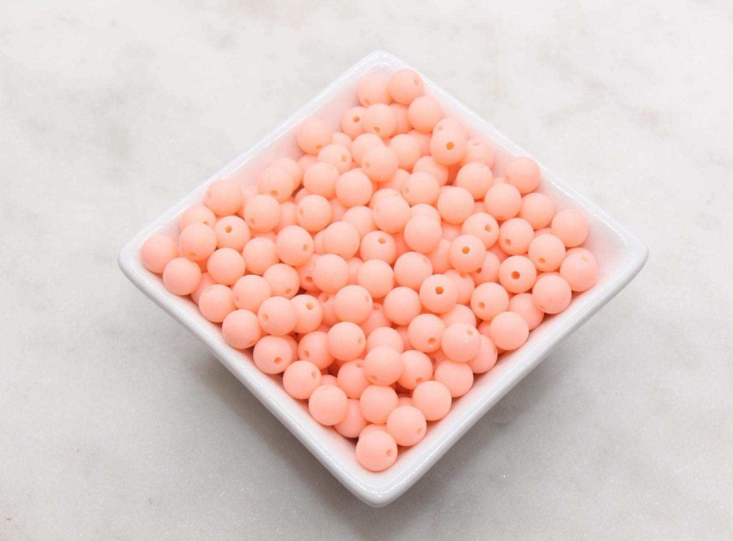 8mm Matte Peach Pink Round Beads, Acrylic Gumball Bead, Frosted Peach Round Spacer Beads, Bubblegum Beads, Plastic Round Bead #215