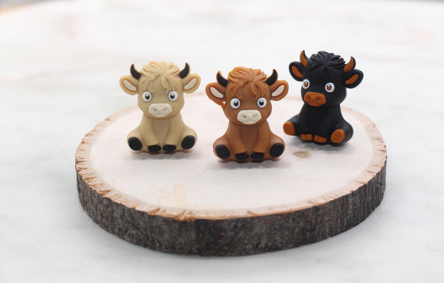 3D Highland Cow Silicone Beads, Western Cow Focal Beads, Animal Themed Beads, Chunky Beads, Silicone Loose Beads #612