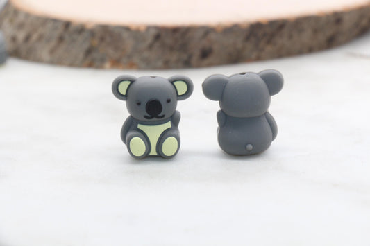 3D Koala Silicone Beads, Animal Focal Beads, Chunky Beads, Silicone Loose Beads #613