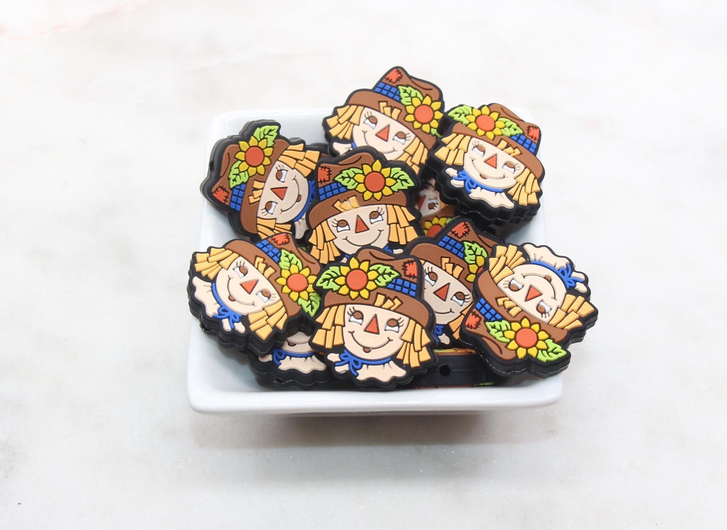 Scarecrow Boy Silicone Beads, Fall Focal Beads, Autumn Silicone Beads #619