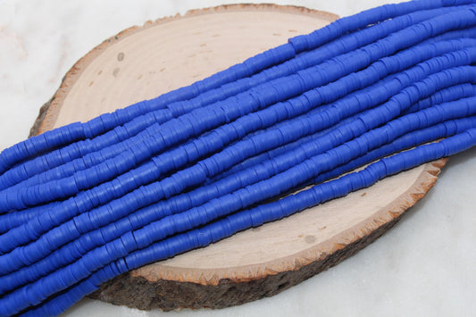6mm Persian Blue Heishi Beads, Heishi Beads, Polymer Clay Disc Beads, African Disc Beads, Vinyl Heishi, Full Strand #364