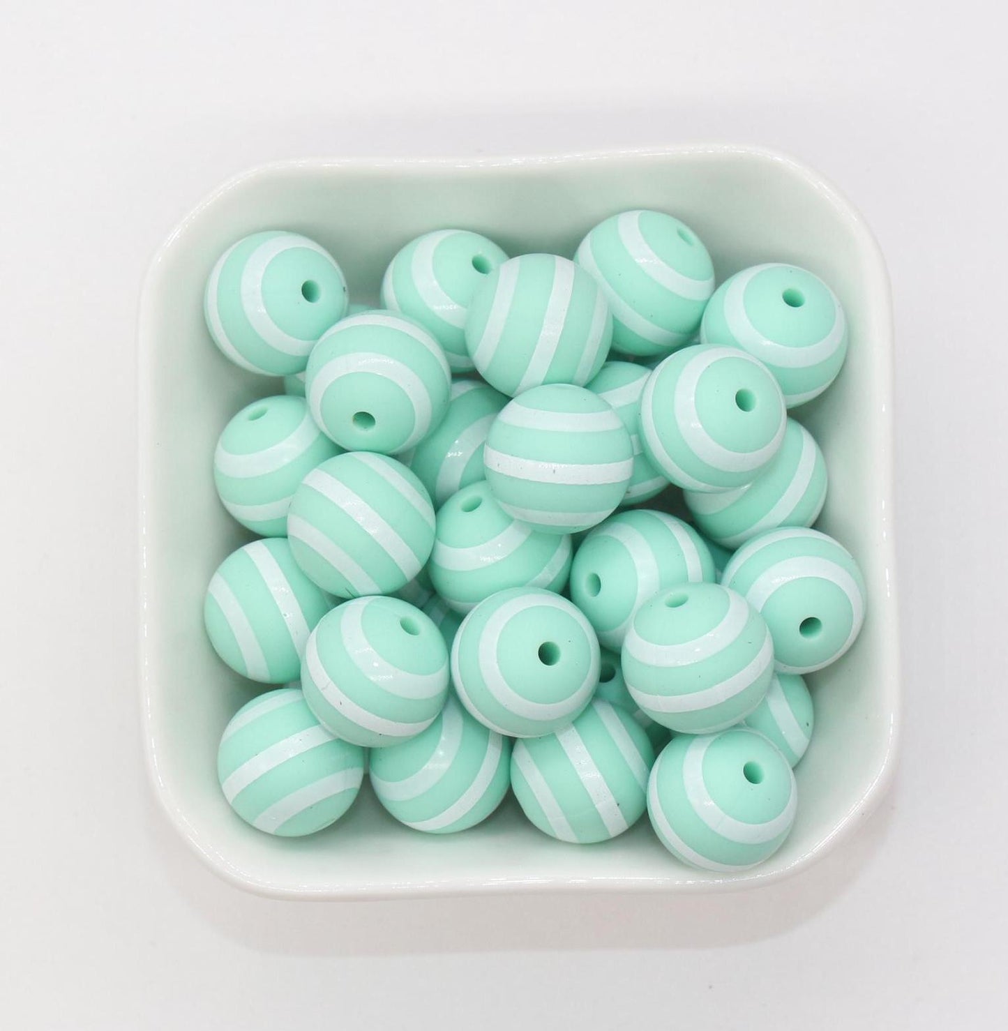 15mm Stripe Printed Beads, Striped Print Silicone Beads, Round Bubblegum Beads, Beads for Pens, Beads for Bracelets
