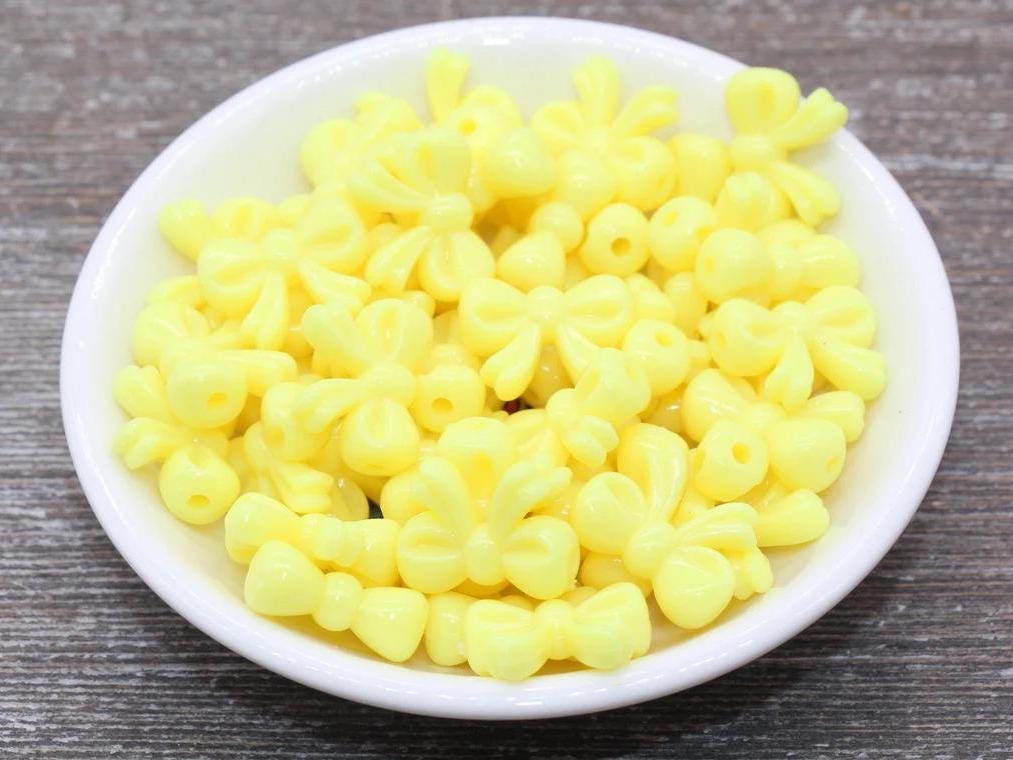 Bow Beads, Plastic Bow Beads, Colorful Acrylic Bow Beads, Beads for Bracelet, Chunky Beads