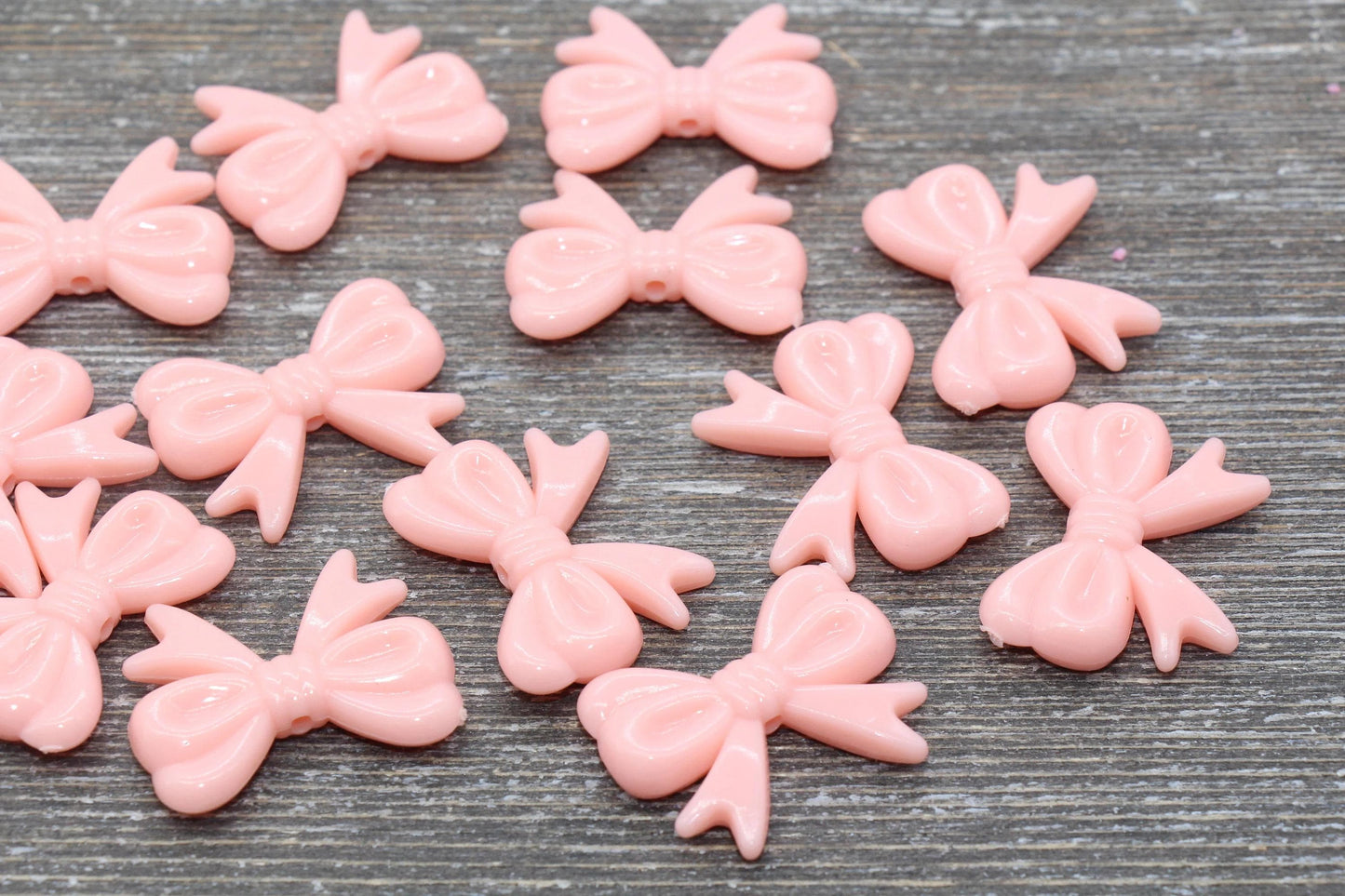Bow Beads, Plastic Bow Beads, Pastel Bow Beads, Chunky Bow Beads, Beads for Bracelet