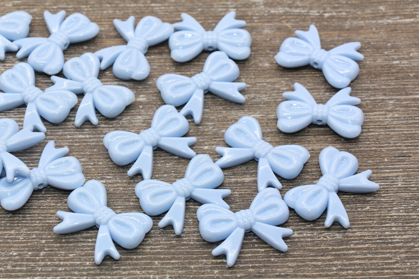 Bow Beads, Plastic Bow Beads, Pastel Bow Beads, Chunky Bow Beads, Beads for Bracelet