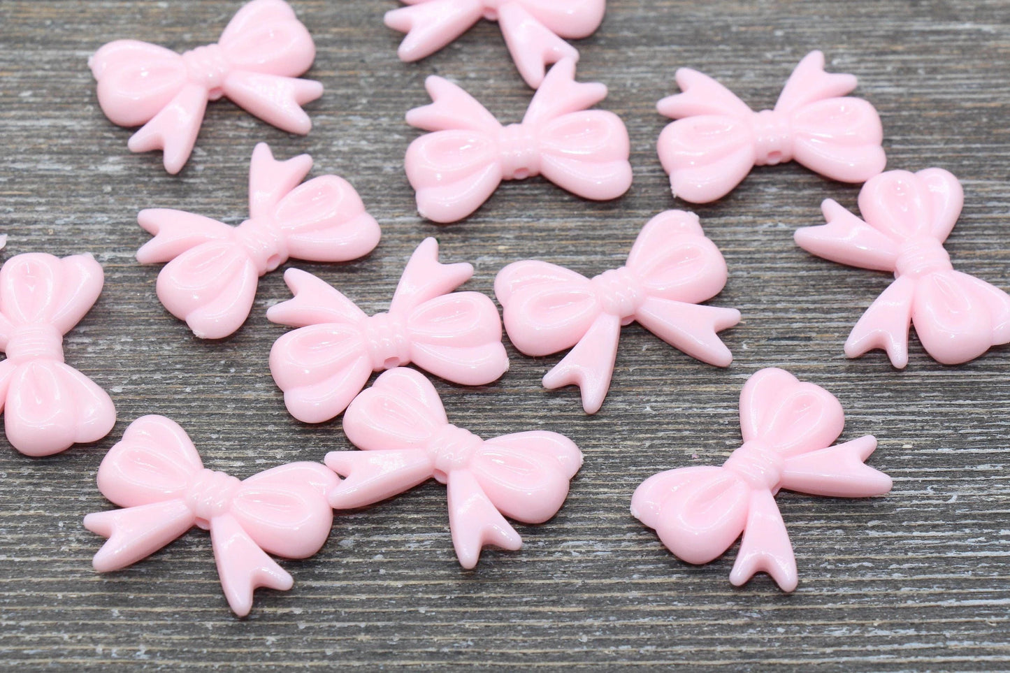 Bow Beads, Plastic Bow Beads, Pastel Bow Beads, Chunky Bow Beads, Beads for Bracelet