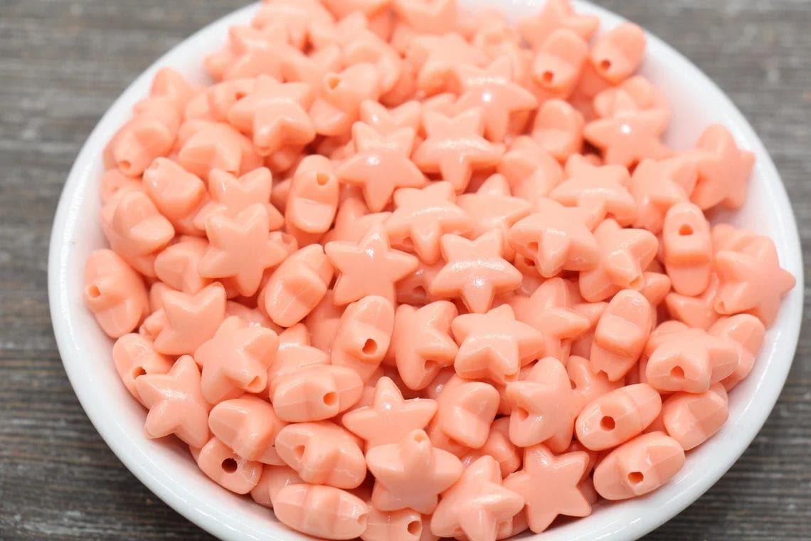 Star Beads, Plastic Star Beads, Chunky Star Beads, Beads for Bracelet