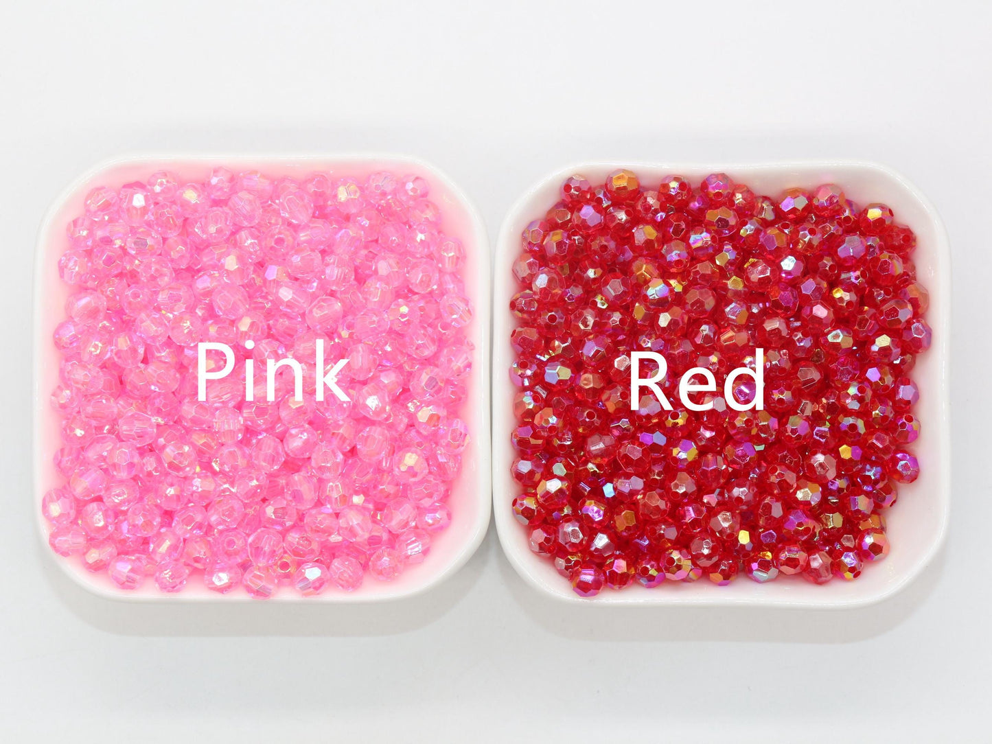 6mm Iridescent Faceted Beads, AB Finish Faceted Beads, Round Gumball Beads, Beads for Bracelets