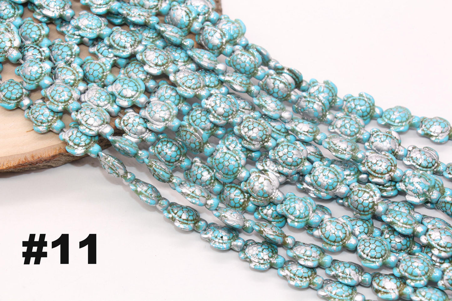 Splatter Turtle Beads, Turtle Gemstone Beads, Howlite Gemstone, Bead for Bracelets, Sea Animal Stone Beads