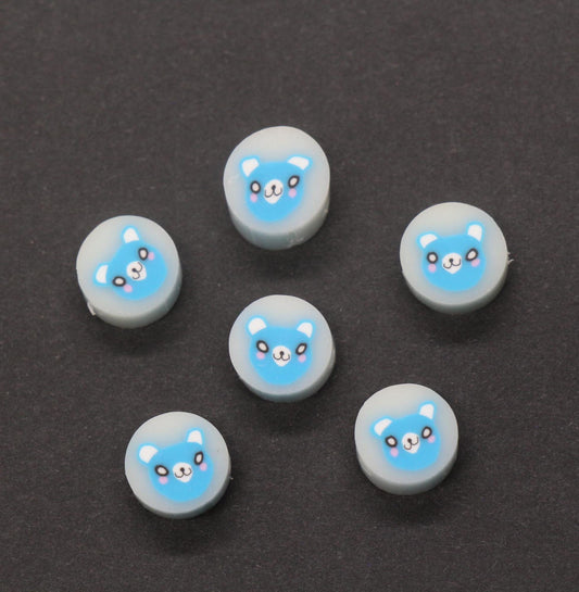 Animal Polymer Clay Beads, Frog, Panda, Duck, Bunny, Tiger, Dog, Pig Beads, Jewelry Beads