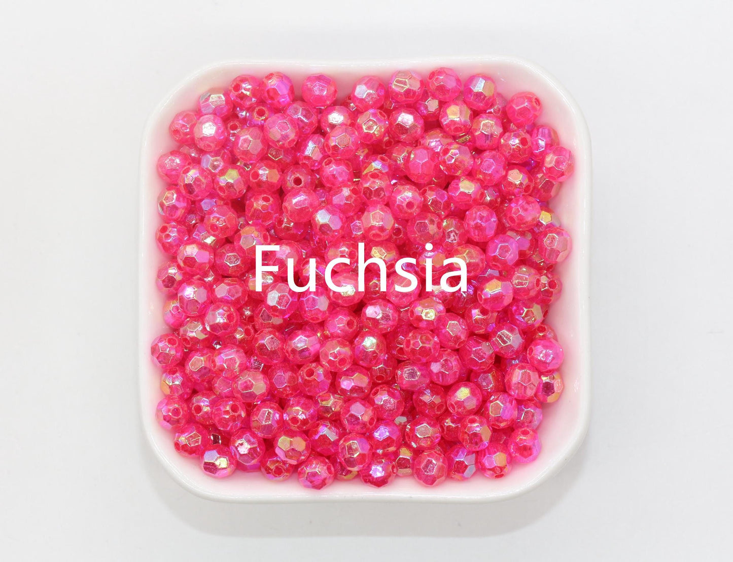 6mm Iridescent Faceted Beads, AB Finish Faceted Beads, Round Gumball Beads, Beads for Bracelets