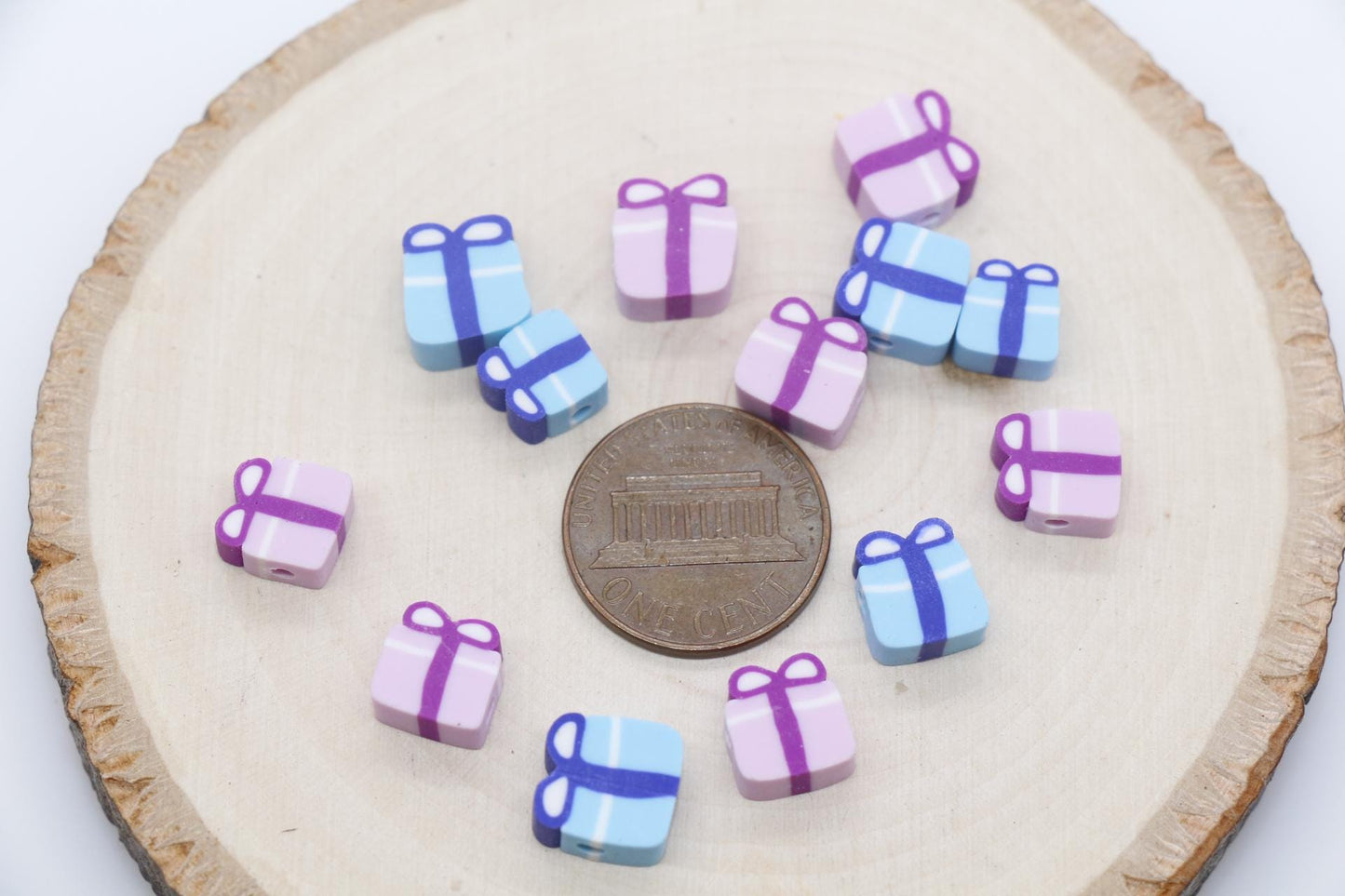 Gift Polymer Clay Beads, Gift Box Beads, Kawaii Gift Box Clay Beads, Jewelry Beads, Bead for Bracelet #731 #732