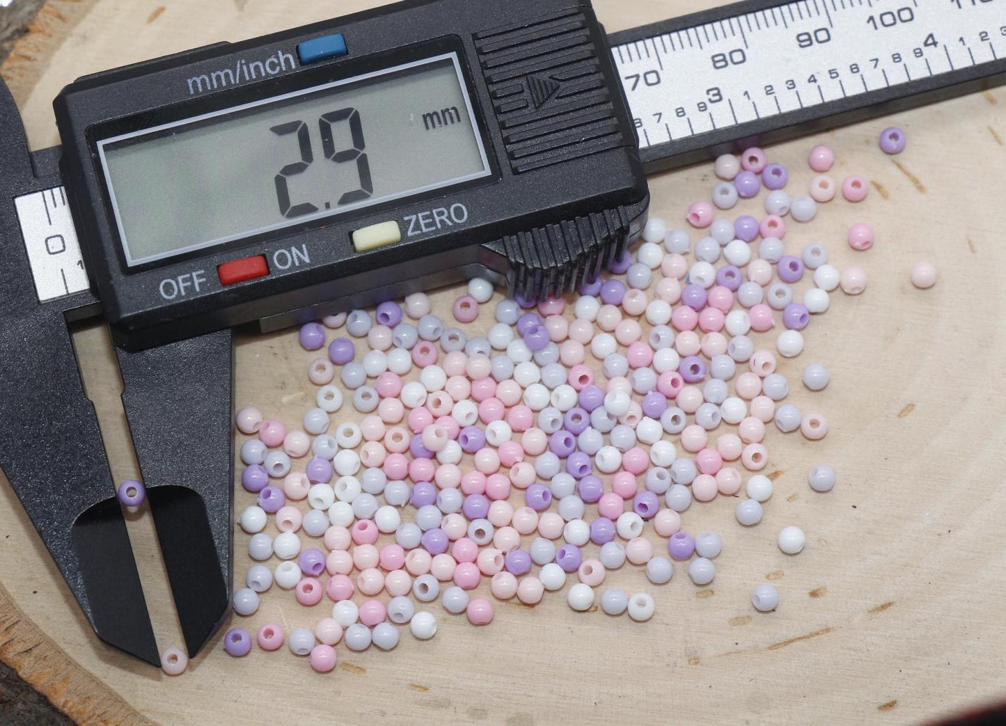 3mm Mix Round Beads, Plastic Round Beads, Round Spacer Beads, Bubblegum Beads, Multicolored Spacer Beads, Beads for Bracelets