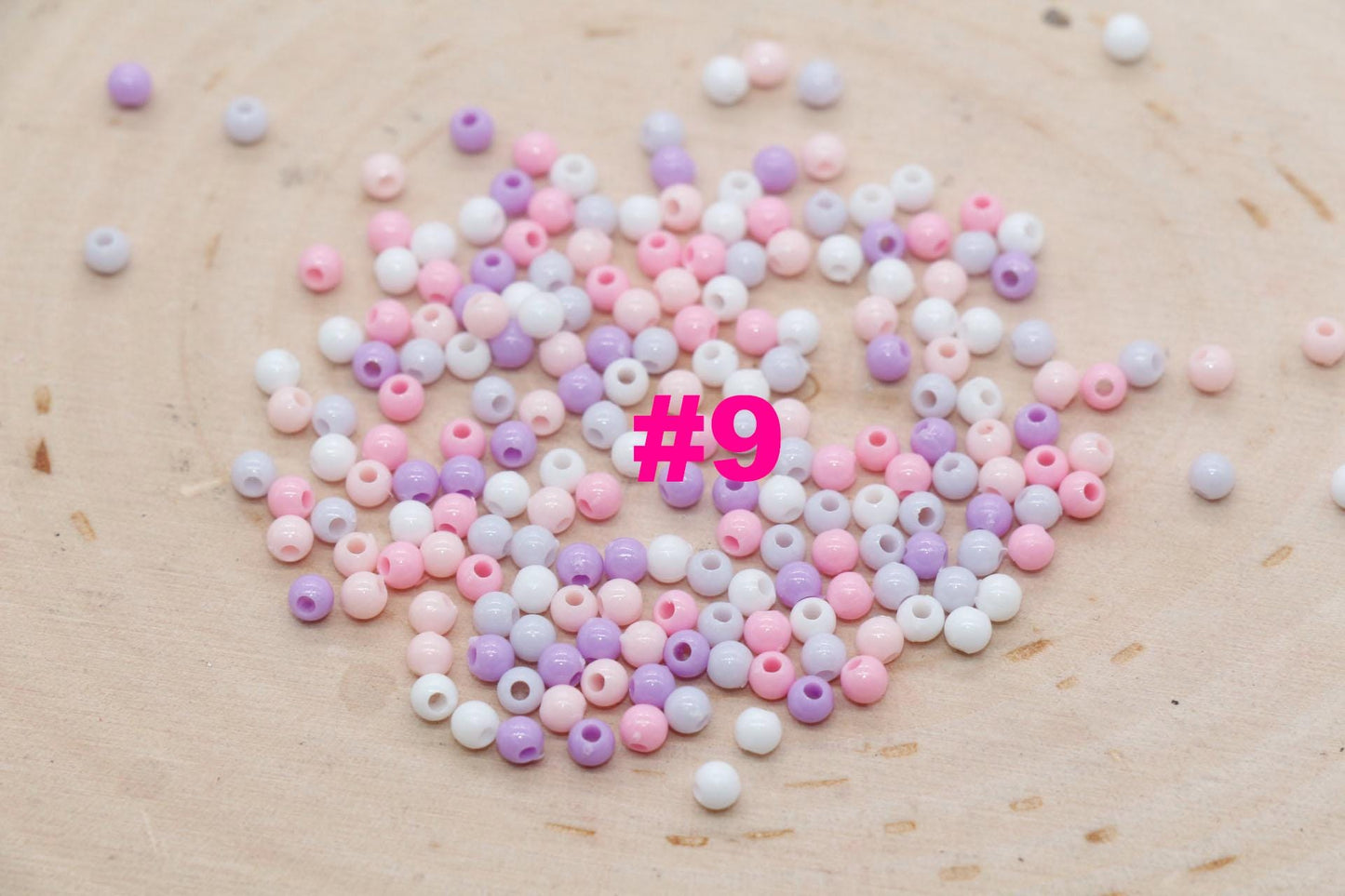 3mm Mix Round Beads, Plastic Round Beads, Round Spacer Beads, Bubblegum Beads, Multicolored Spacer Beads, Beads for Bracelets