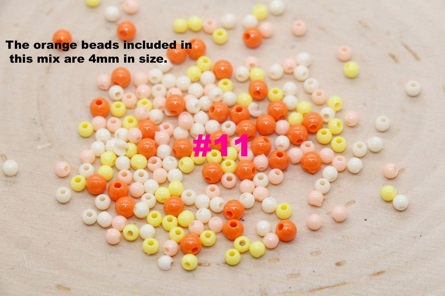 3mm Mix Round Beads, Plastic Round Beads, Round Spacer Beads, Bubblegum Beads, Multicolored Spacer Beads, Beads for Bracelets