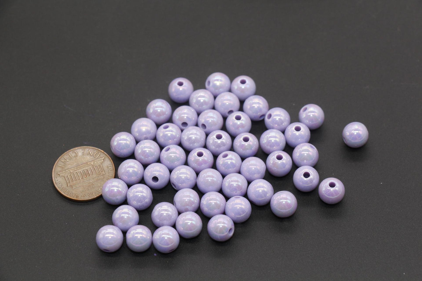 8mm Purple AB Beads, Iridescent Beads, Sparkle Purple Gumball Beads, Bubblegum Beads, Chunky Beads, Beads for Bracelets