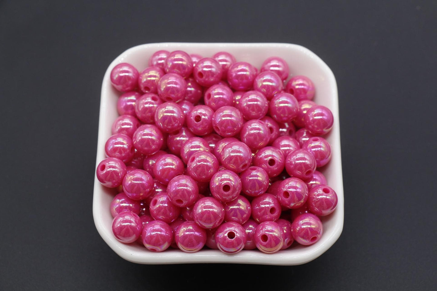 10mm Pink AB Beads, Iridescent Beads, Sparkle Pink Gumball Beads, Bubblegum Beads, Chunky Beads, Beads for Bracelets