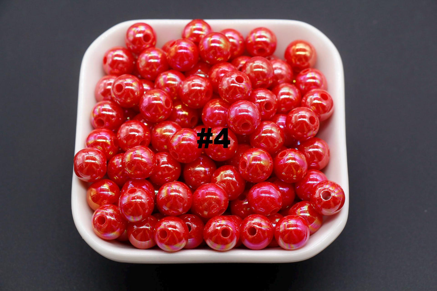 10mm Red AB Beads, Iridescent Beads, Sparkle Red Gumball Beads, Bubblegum Beads, Chunky Beads, Beads for Bracelets