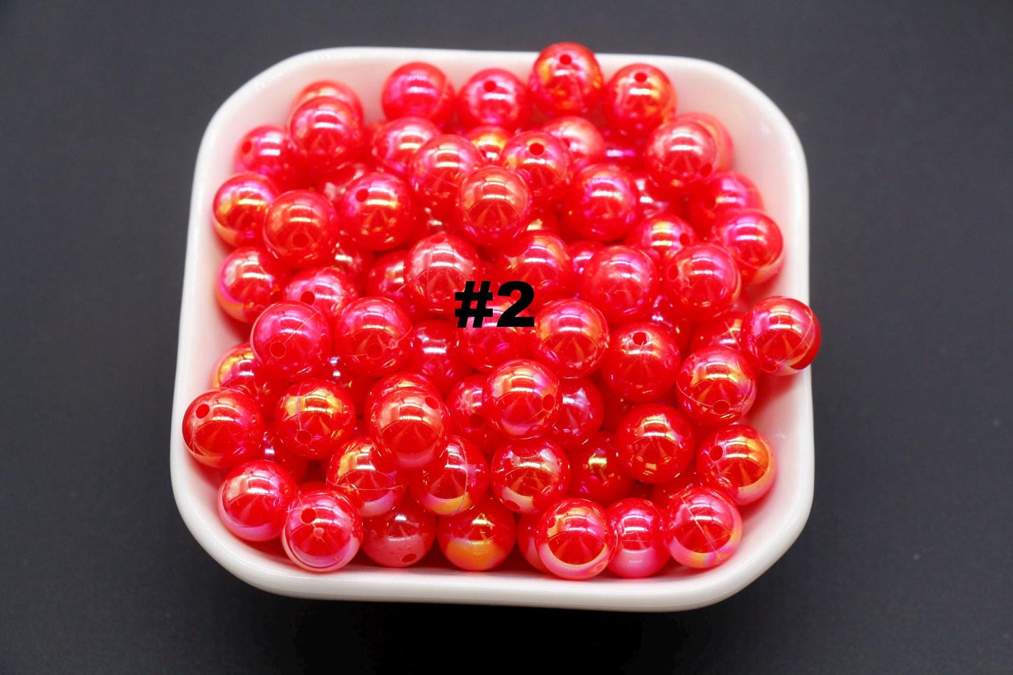 10mm Red AB Beads, Iridescent Beads, Sparkle Red Gumball Beads, Bubblegum Beads, Chunky Beads, Beads for Bracelets
