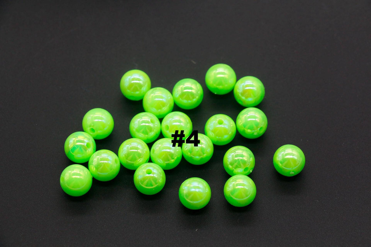 10mm Green AB Beads, Iridescent Beads, Sparkle Green Gumball Beads, Bubblegum Beads, Chunky Beads, Beads for Bracelets