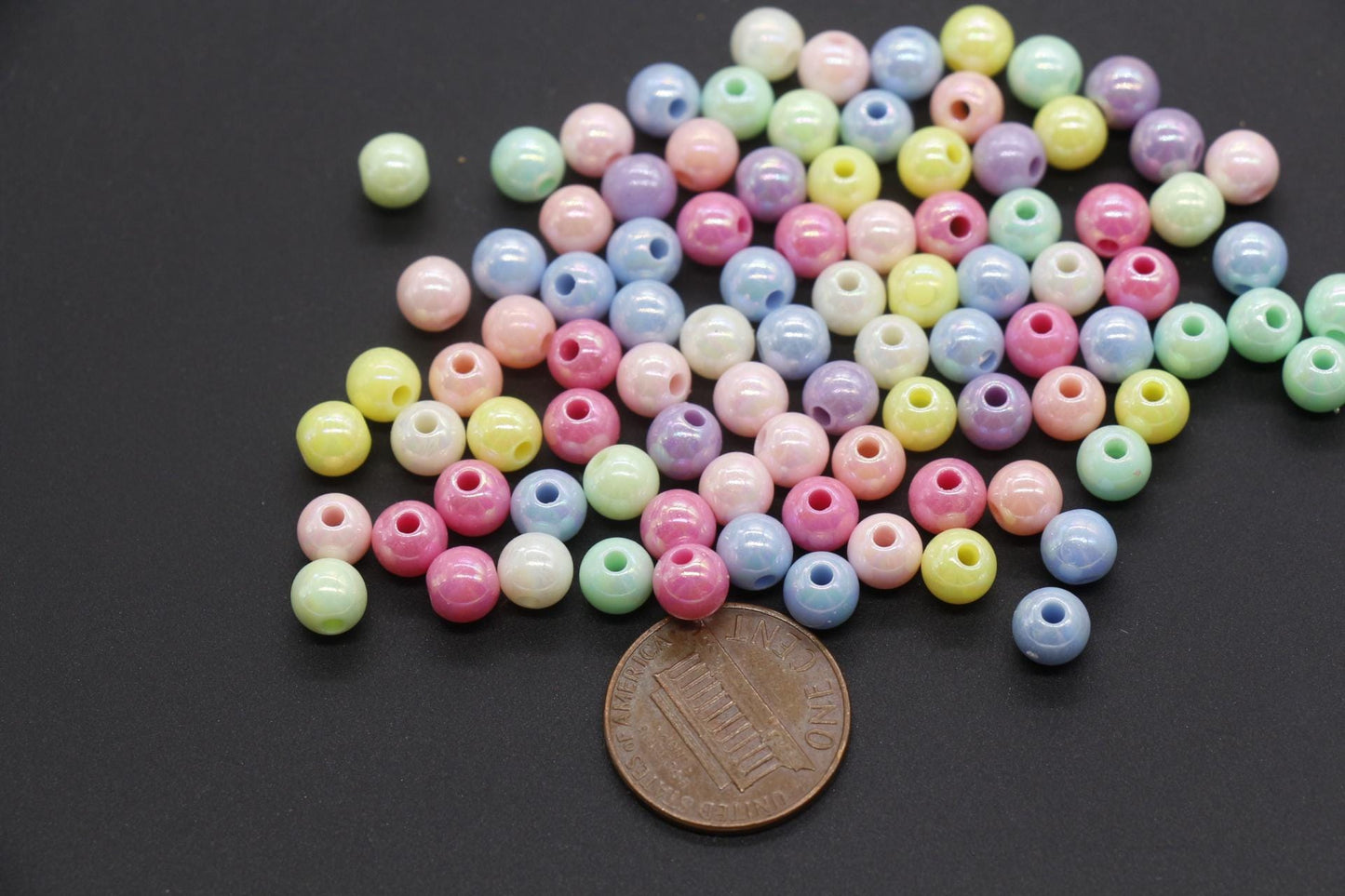 6mm Mix AB Beads, Iridescent Beads, Sparkle Gumball Beads, Multicolor Beads, Bubblegum Beads, Chunky Beads, Beads for Bracelets