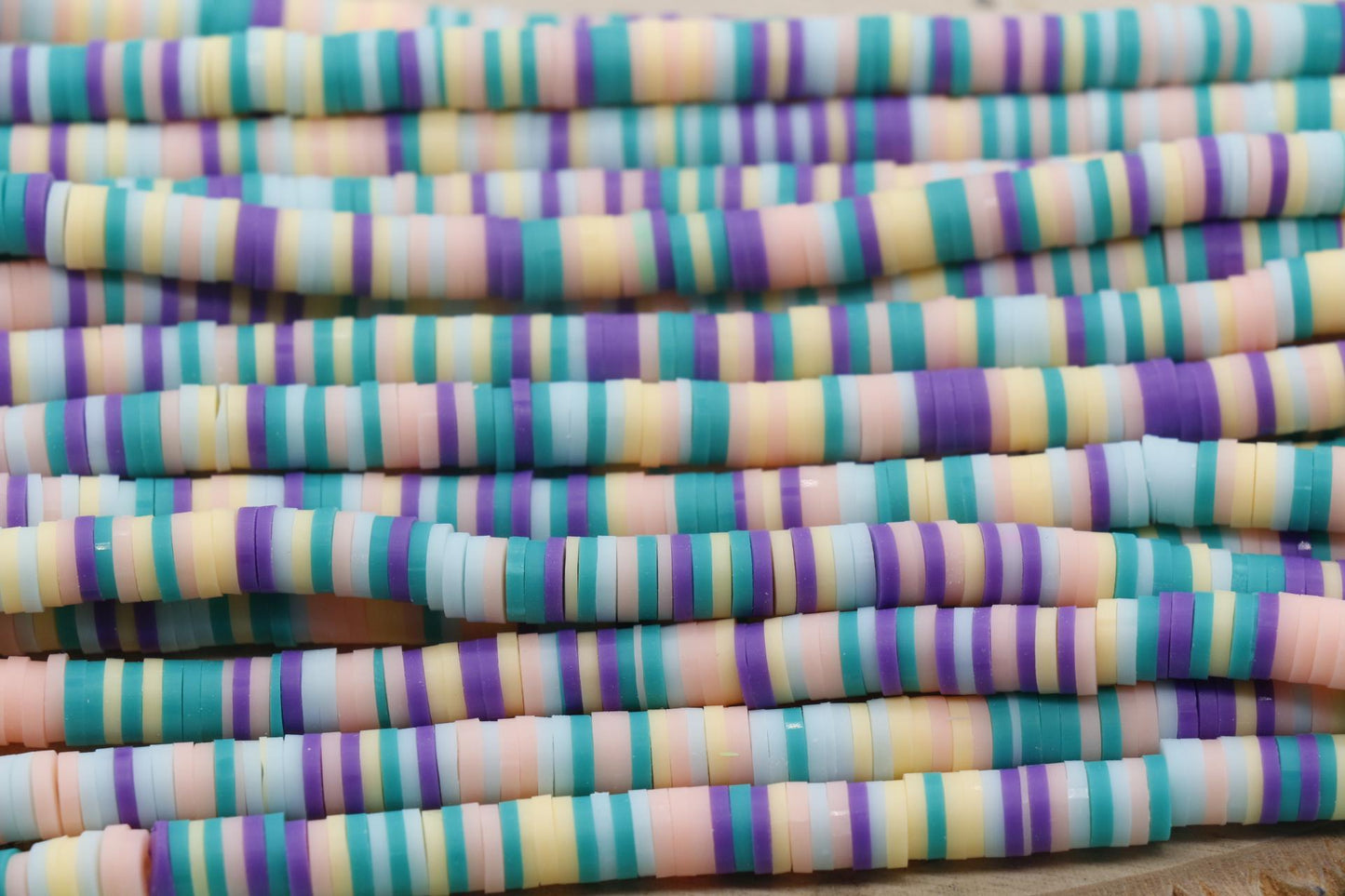 6mm Mix Heishi Beads, Multicolor Polymer Clay Disc Beads, African Disc Beads, Vinyl Heishi, Rainbow Heishi Beads, Full Strand #720